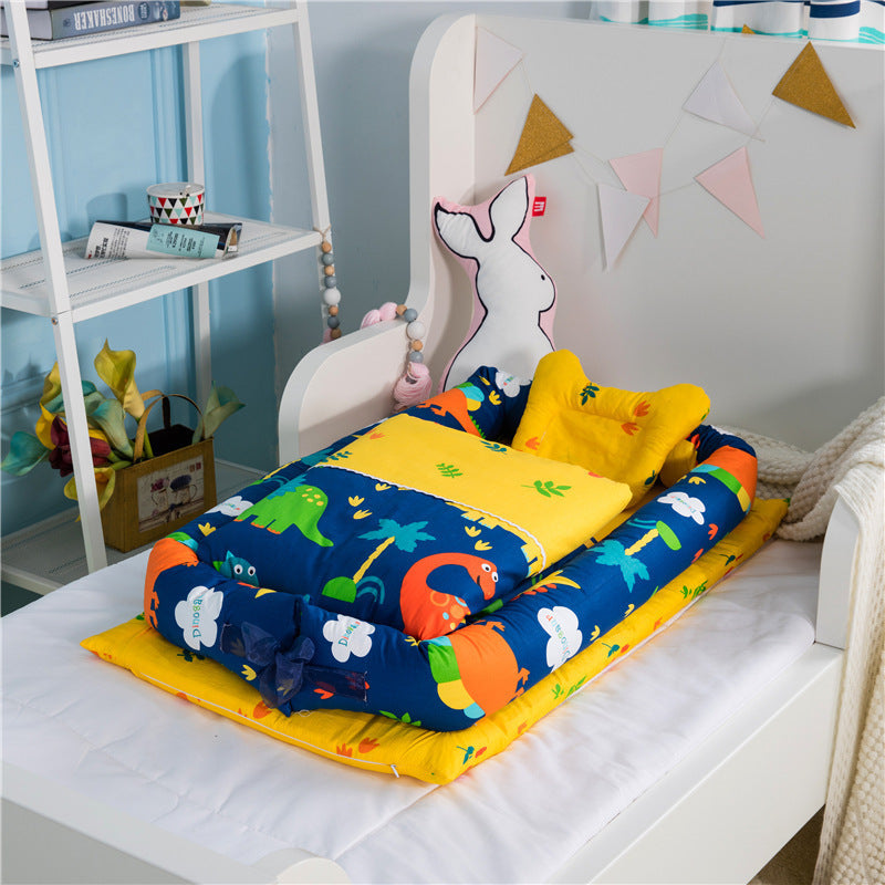 Foldable Bionic Travel Crib & Anti-Pressure Baby Mattress