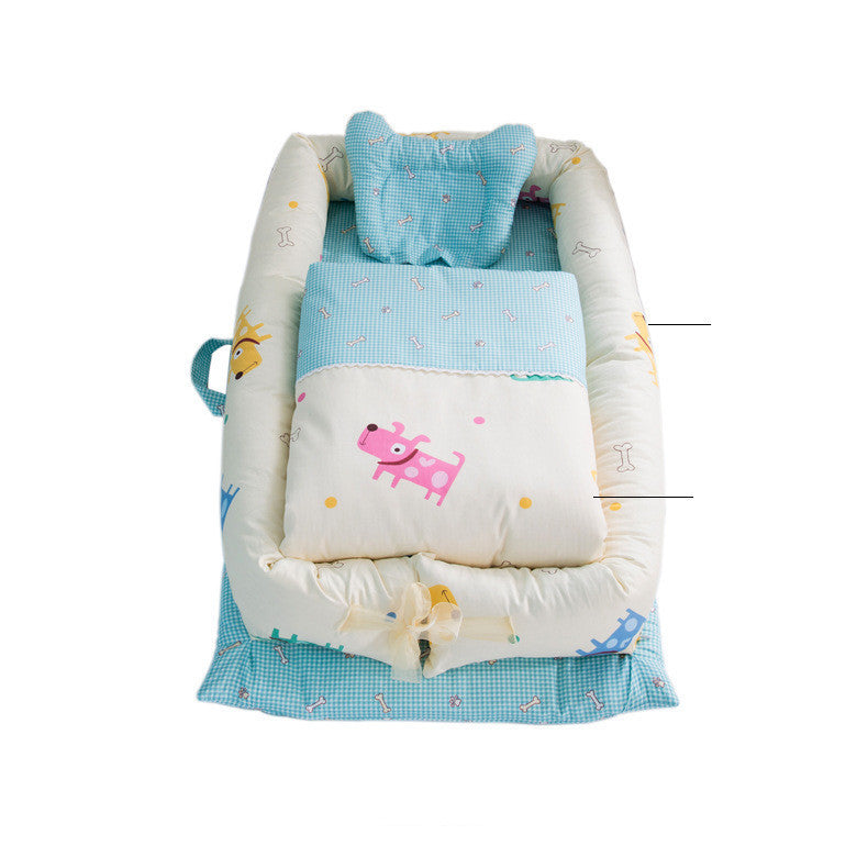 Foldable Bionic Travel Crib & Anti-Pressure Baby Mattress