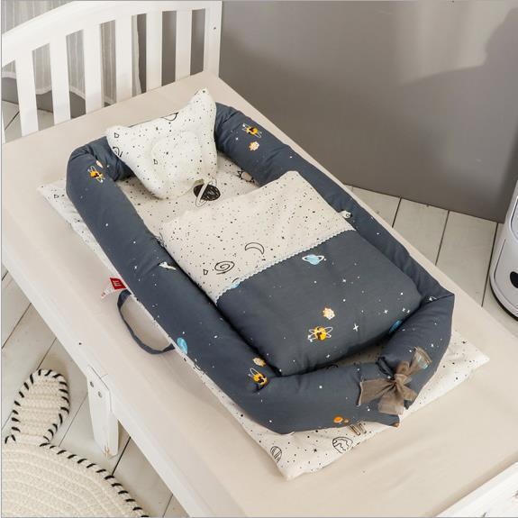 Foldable Bionic Travel Crib & Anti-Pressure Baby Mattress